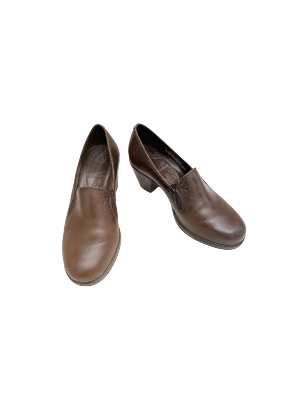 Dansko. Brown  Leather Heels Slip-On Beth Clogs 2” Heels Size 39 US 8.5”/9